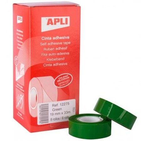 Cinta Adhesiva Apli Verde 8 Unidades 19 x 33 mm