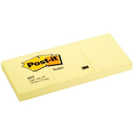 Bloc de Notes Post-it 653 20 Pièces Pack Jaune 100 Volets 38 x 51 mm (36 Unités)