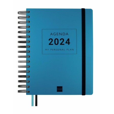 Agenda Finocam My Personal Plan 2024 Azul Cuarto 15,5 x 21,7 cm