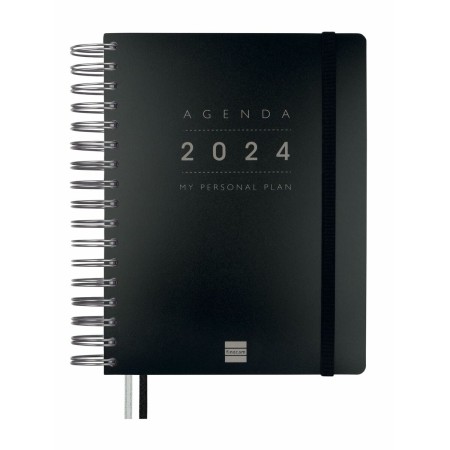 Agenda Finocam My Personal Plan 2024 Negro Cuarto 15,5 x 21,7 cm