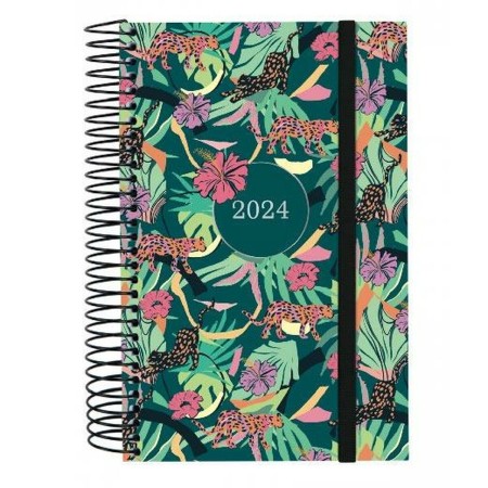 Agenda Finocam Design Collection Jungle 2024 Multicouleur 11,7 x 18,1 cm