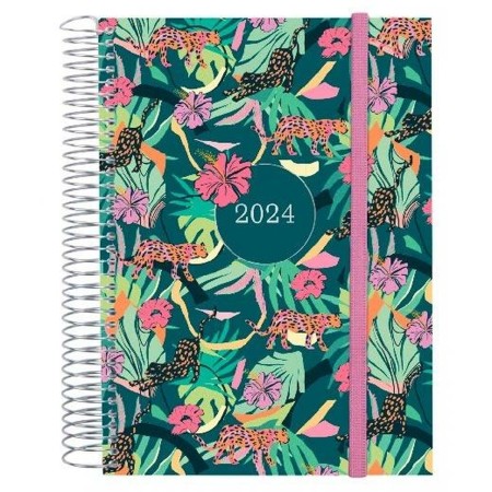 Agenda Finocam Design Collection Jungle 2024 Multicouleur A5 15,5 x 21,2 cm