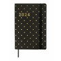 Agenda Finocam Flexy Joy Dotts 2024 Negro Dorado 11,8 x 16,8 cm