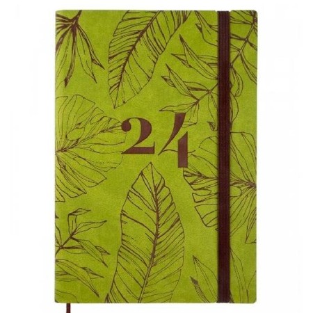 Agenda Finocam Dynamic Casual 2024 Hoja de planta Multicolor A5 14 x 20,4 cm