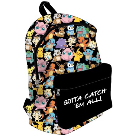 Mochila Escolar Pokémon Pokeball Azul Negro 30 x 40 x 15 cm