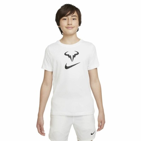 Camiseta de Manga Corta Infantil Nike Court Dri-FIT Rafa Blanco