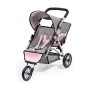 Carrito para Muñecas Reig 39133AA             Gemelar Gris Rosa Ruedas x 3