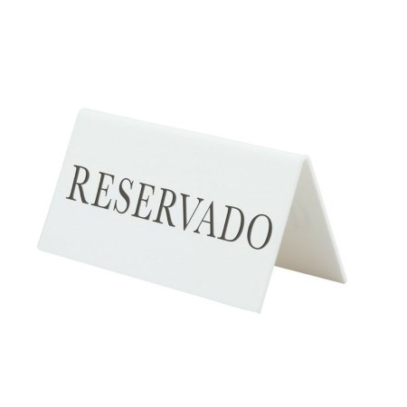 Cartel Securit Reservado Sobremesa Blanco 5 x 10 x 4,5 cm 5 Unidades