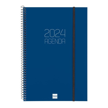 Agenda Finocam Opaque 2024 Bleu 16,5 x 24,2 cm