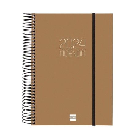 Agenda Finocam Opaque 2024 Marron A5 15,5 x 21,2 cm