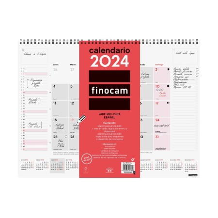 Calendrier de bureau Finocam 2024 Multicouleur 42 x 31 cm