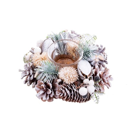 Portavelas Navideño Multicolor Plástico Foam 16 x 16 x 7 cm