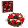 Portavelas Navideño Rojo Multicolor Metal Plástico 30 x 30 cm