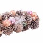 Portavelas Navideño Blanco Rosa Plástico Foam 32 x 15 x 9 cm