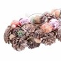 Portavelas Navideño Blanco Rosa Plástico Foam 32 x 15 x 9 cm