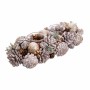 Portavelas Navideño Blanco Dorado Plástico Foam 32 x 15 x 9 cm