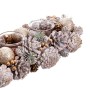 Portavelas Navideño Blanco Dorado Plástico Foam 32 x 15 x 9 cm