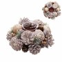 Portavelas Navideño Blanco Dorado Plástico Foam 19 x 19 x 9 cm