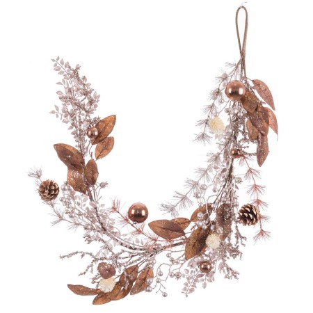 Adorno Navideño Cobre Ratán Plástico Piñas 120 cm