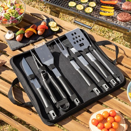 Kit de Utensilios para Barbacoa con Maletín BBSet InnovaGoods 12 Piezas Metal (Reacondicionado A)