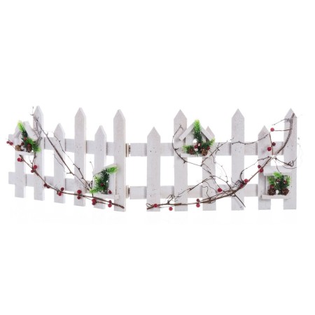 Décorations de Noël Blanc Multicouleur Bois Plastique Clôture 98 x 30 x 1,5 cm