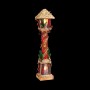 Adorno Navideño Multicolor Dorado Madera Plástico Tejido Farol 13 x 13 x 60 cm