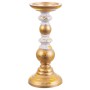 Portavelas Dorado Madera 25 x 11 x 11 cm
