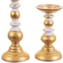 Bougeoir Doré Bois 25 x 11 x 11 cm