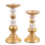 Bougeoir Doré Bois 25 x 11 x 11 cm