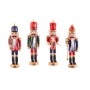 Décorations de Noël Bleu Multicouleur Bois Soldat 5 x 5 x 12 cm (4 Unités)