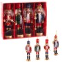 Décorations de Noël Bleu Multicouleur Bois Soldat 5 x 5 x 12 cm (4 Unités)