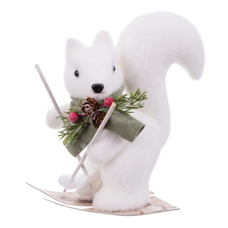 Décorations de Noël Blanc Multicouleur Plastique Polyfoam Tissu Écureuil 18 x 10 x 18 cm