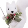 Adorno Navideño Blanco Multicolor Plástico Polyfoam Tejido Ardilla 18 x 10 x 18 cm