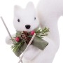 Adorno Navideño Blanco Multicolor Plástico Polyfoam Tejido Ardilla 18 x 10 x 18 cm