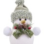 Adorno Navideño Blanco Multicolor Plástico Polyfoam Tejido Muñeco de Nieve 14 x 12 x 20 cm