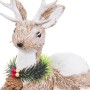 Décorations de Noël Blanc Naturel Fibre Polyfoam Cerf 24 x 11 x 26 cm