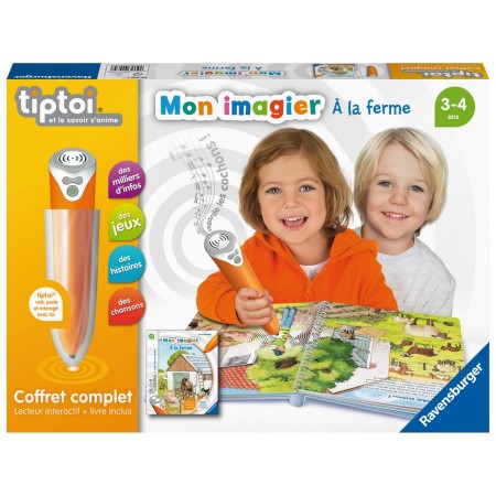 Jeu de société Ravensburger Complete interactive reader box + Book Imagier At the farm Tiptoi (FR)
