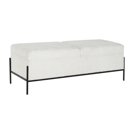 Banqueta DKD Home Decor Blanco Negro Metal 123 x 40 x 44 cm
