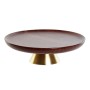 Bandeja Home ESPRIT Marrón Dorado Aluminio Acacia 30 x 30 x 8,5 cm