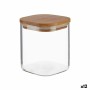 Bocal Transparent Bambou Verre Borosilicaté 880 ml 10,5 x 11,7 x 10,5 cm (12 Unités)