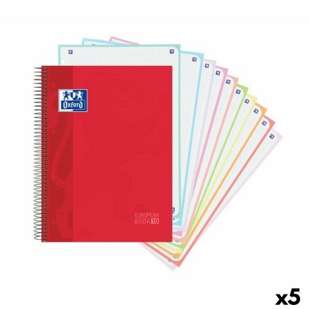 Cuaderno Oxford Europeanbook 10 School Classic Rojo A4 150 Hojas (5 Unidades)