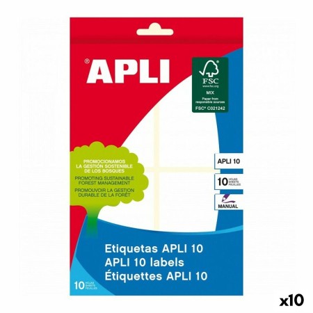 Etiquetas Apli 10 120 Piezas Blanco 10 Hojas 36 x 40 mm (10 Unidades)