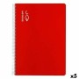 Cahier ESCOLOFI Din A4 50 Volets 8 mm Rouge (5 Unités)