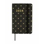 Agenda Finocam Flexi Joy Dotts 2024 Negro Dorado Mini 8,2 x 12,7 cm