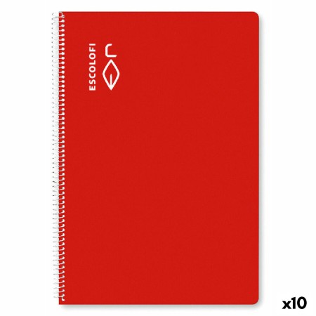 Cuaderno ESCOLOFI 10 Unidades Rojo A4 50 Hojas