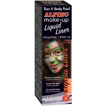 Peinture corporelle Alpino Liquid Liner 4 Unités Orange 6 gr