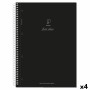 Set de Cuadernos Pacsa First Class 4 Piezas Negro A4 120 Hojas (4 Unidades)