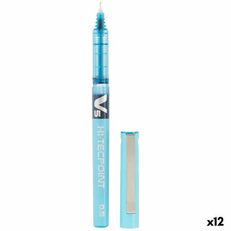 Boligrafo de tinta líquida Pilot V-5 Hi-Tecpoint Azul claro 0,3 mm (12 Unidades)