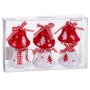 Adorno Navideño Blanco Rojo Campana 4,5 cm (6 Unidades)