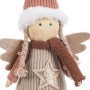 Adorno Navideño Beige Arena Tejido Ángel 20 cm